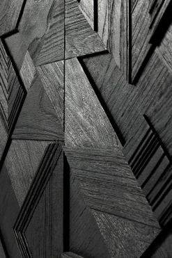 Anrichte Graphic Teak schwarz B 224 cm