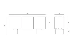 Anrichte Graphic Teak schwarz B 168 cm