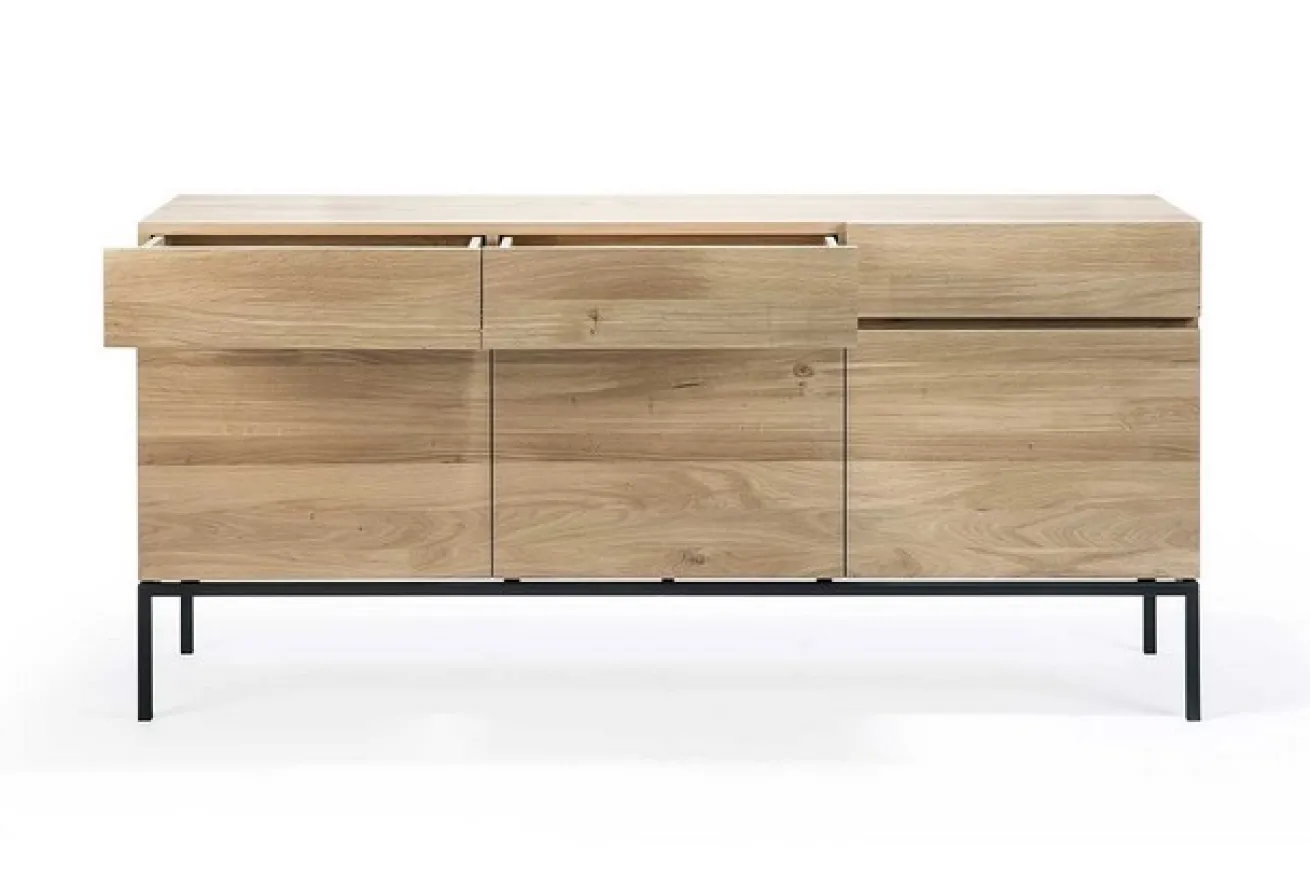 Anrichte Ligna Eiche schwarz B 165 cm