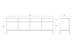 Anrichte Ligna Eiche schwarz B 220 cm