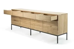 Anrichte Ligna Eiche schwarz B 220 cm
