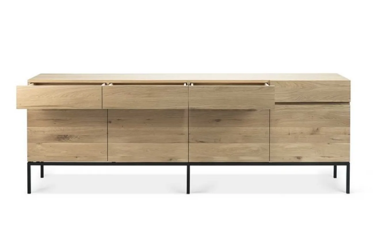 Anrichte Ligna Eiche schwarz B 220 cm