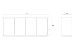 Anrichte Shadow Eiche massiv B 203 cm