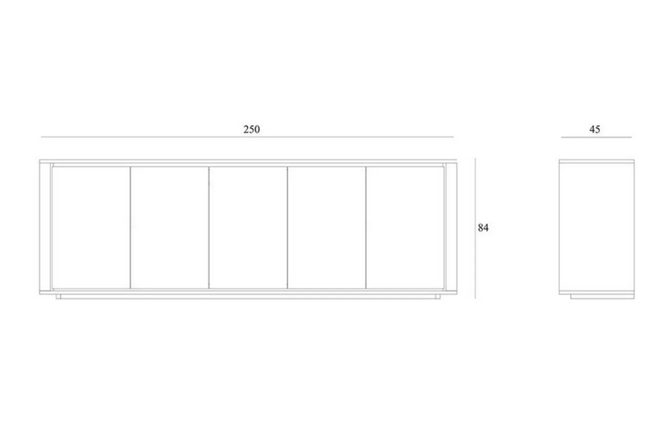 Anrichte Shadow Eiche massiv B 250 cm