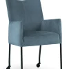 Armlehnstuhl Glenda blau rollbar