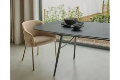Armlehnstuhl Luise Samt champagner