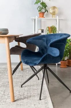 Armlehnstuhl Mia Samt blau