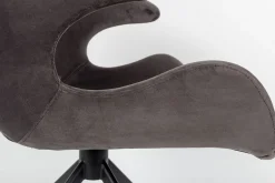 Armlehnstuhl Mia Samt dunkelgrau