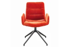 Armlehnstuhl Reso Stoff orange drehbar