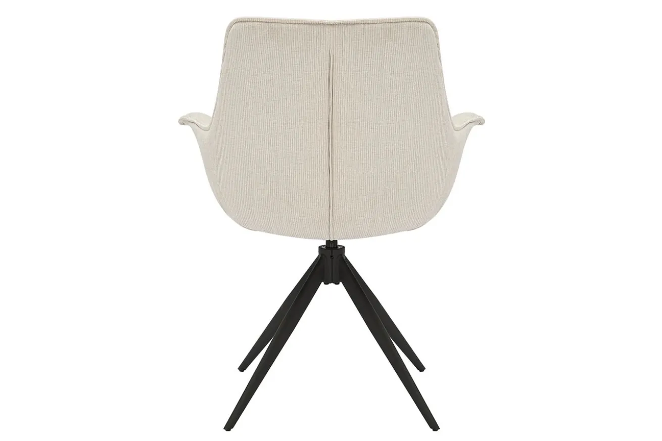Armlehnstuhl Uma mit Drehfunktion Feincord beige