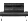 Bank D-light 2-Sitzer Leder schwarz