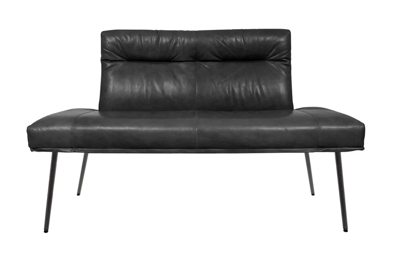 Bank D-light 2-Sitzer Leder schwarz