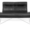 Bank D-light 2-Sitzer Leder schwarz