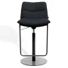 Barhocker Arva Leder schwarz drehbar