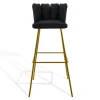 Barhocker Gaia Leder schwarz H 82 cm