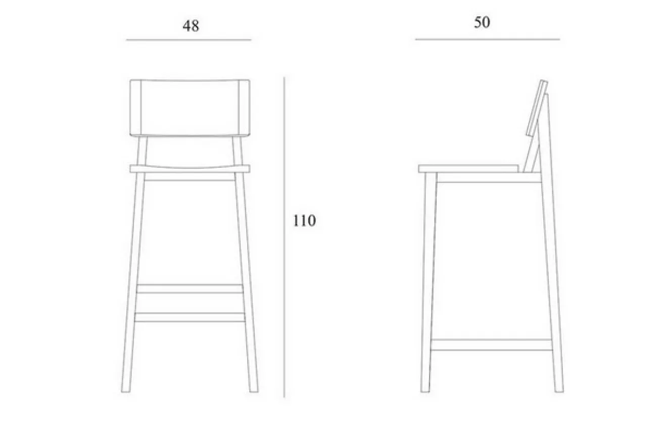 Barhocker N4 Eiche natur H 110 cm