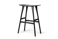 Barhocker Osso Eiche schwarz H 80 cm