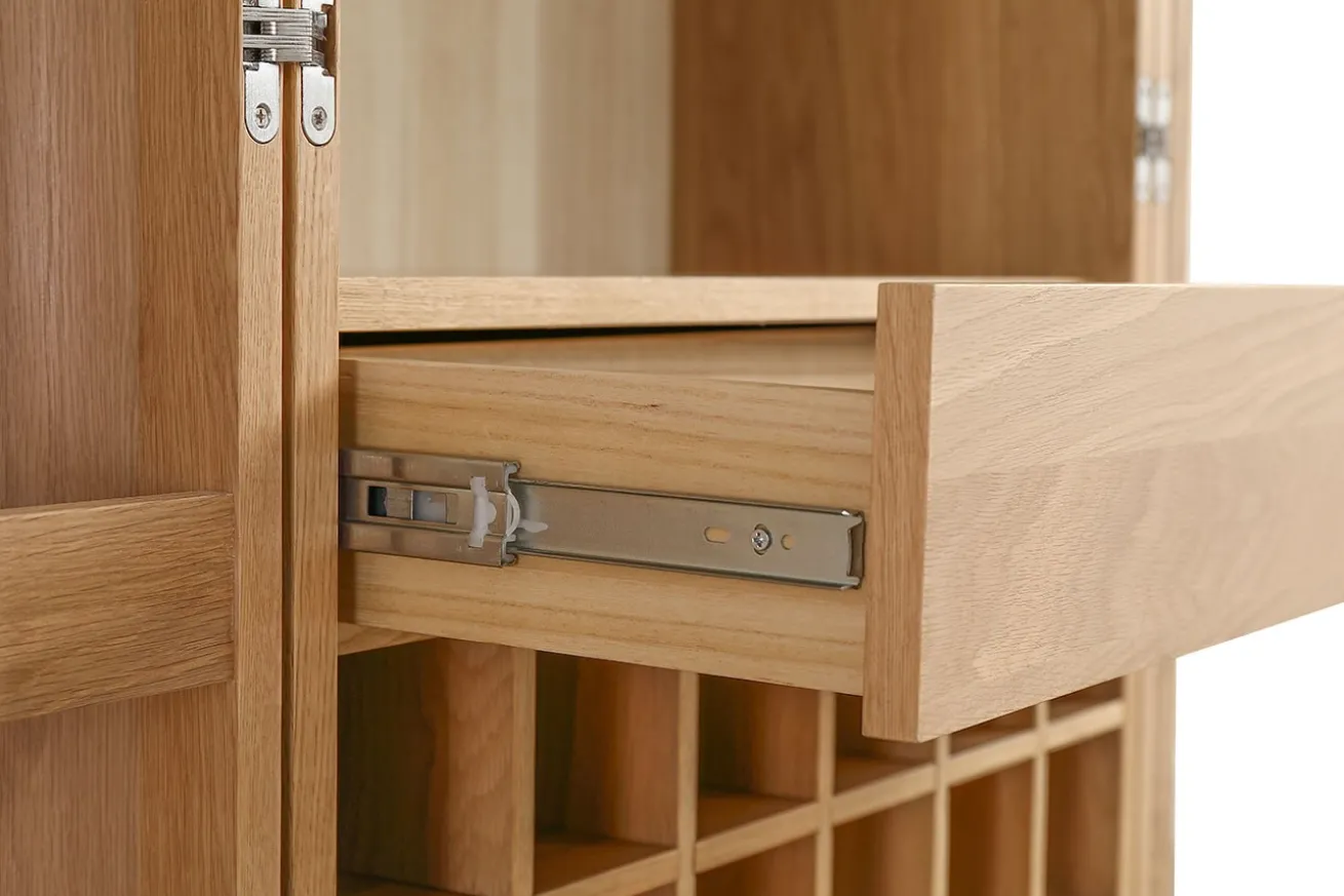Barschrank Vienna mit Rattangeflecht H 162 cm