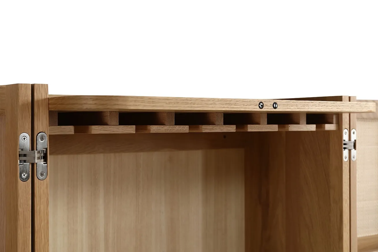 Barschrank Vienna mit Rattangeflecht H 162 cm