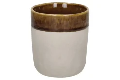 Becher Spiro braun beige D 8 cm