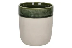 Becher Spiro grün beige D 8 cm