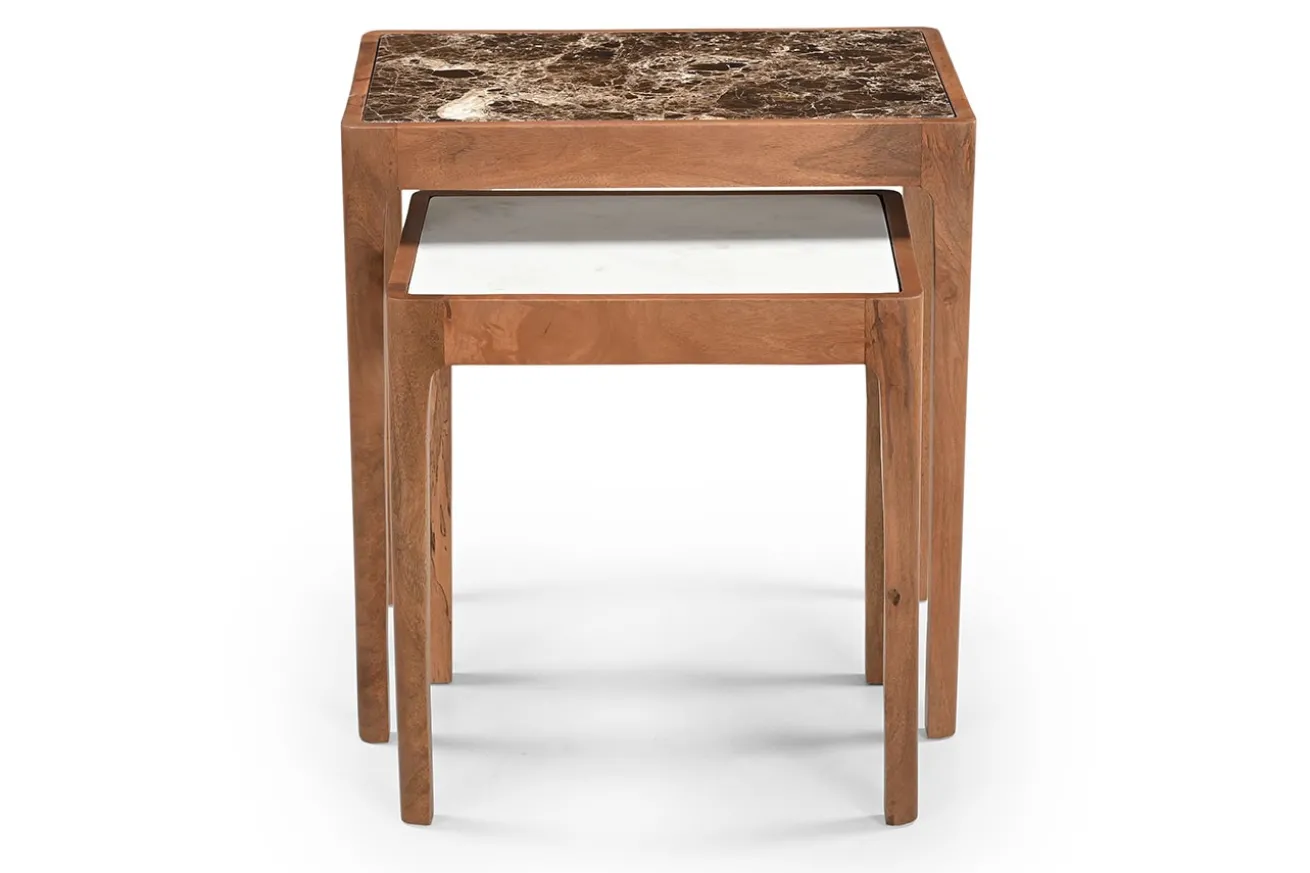 Beistelltisch 2er-Set Gats Marmor