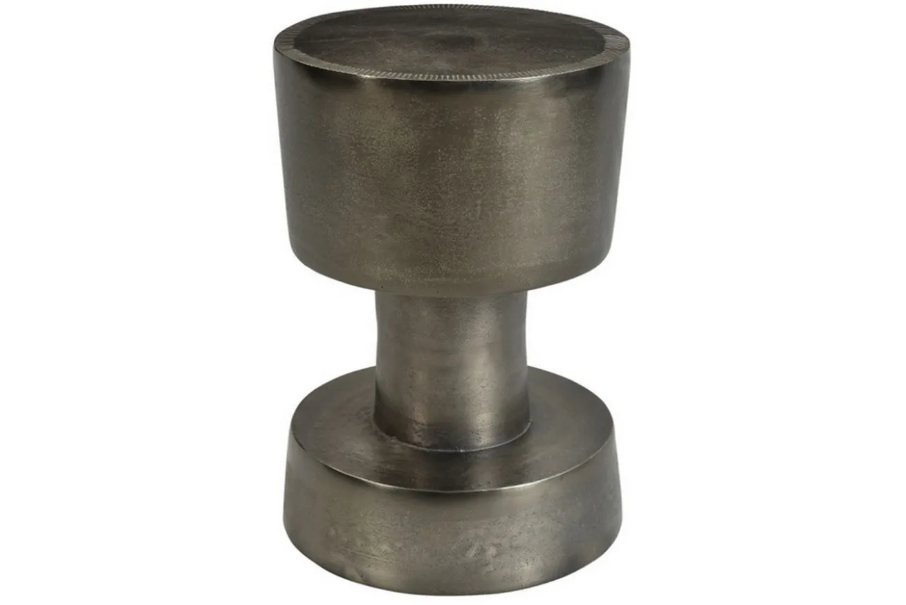 Beistelltisch Metall rund grau D 34 cm