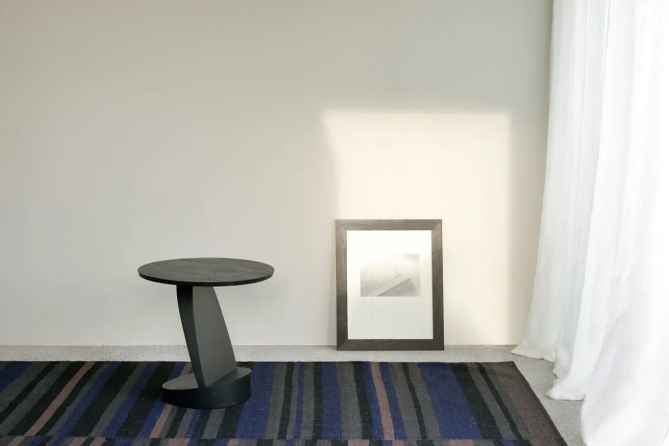 Beistelltisch Oblic Teak schwarz