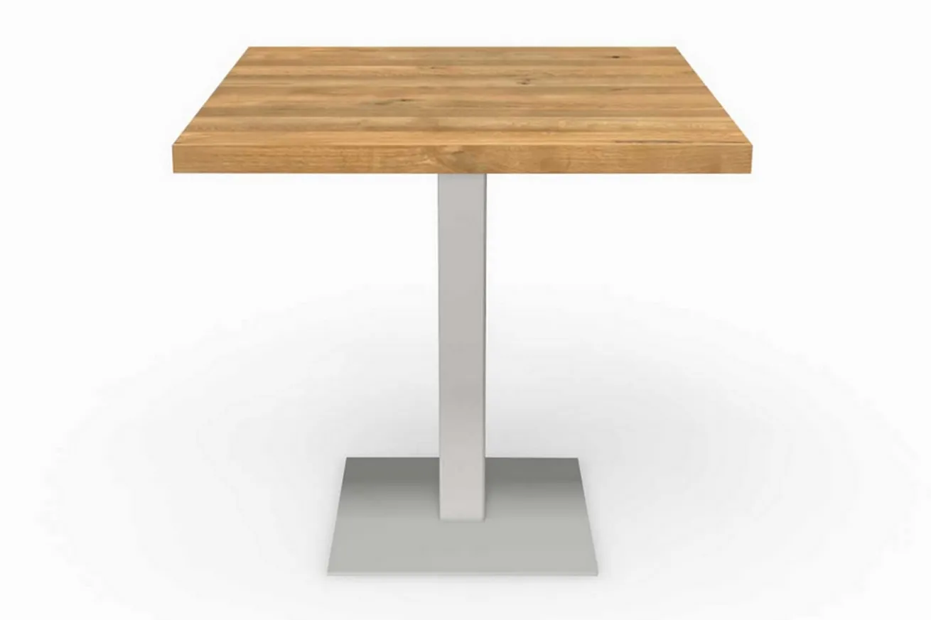 Bistrotisch Eiche Edelstahl 50 cm