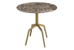 Bistrotisch Razor rund mit Marmorplatte braun 80