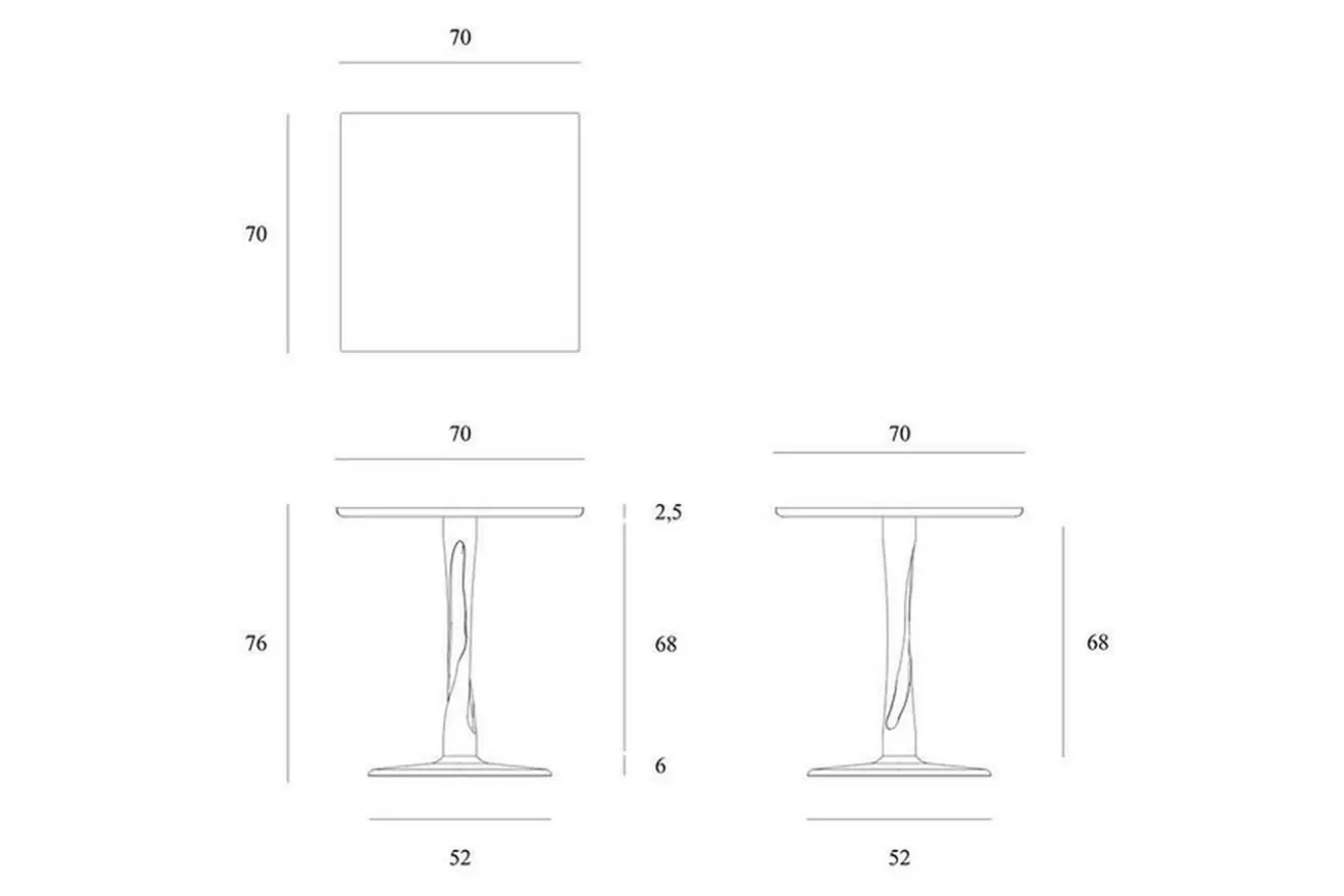 Bistrotisch Torsion Eiche natur B 70 cm