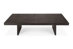 Couchtisch Grooves Teak schwarz B 140 cm