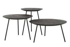 Couchtisch Highlight Teak schwarz rund D 60 cm