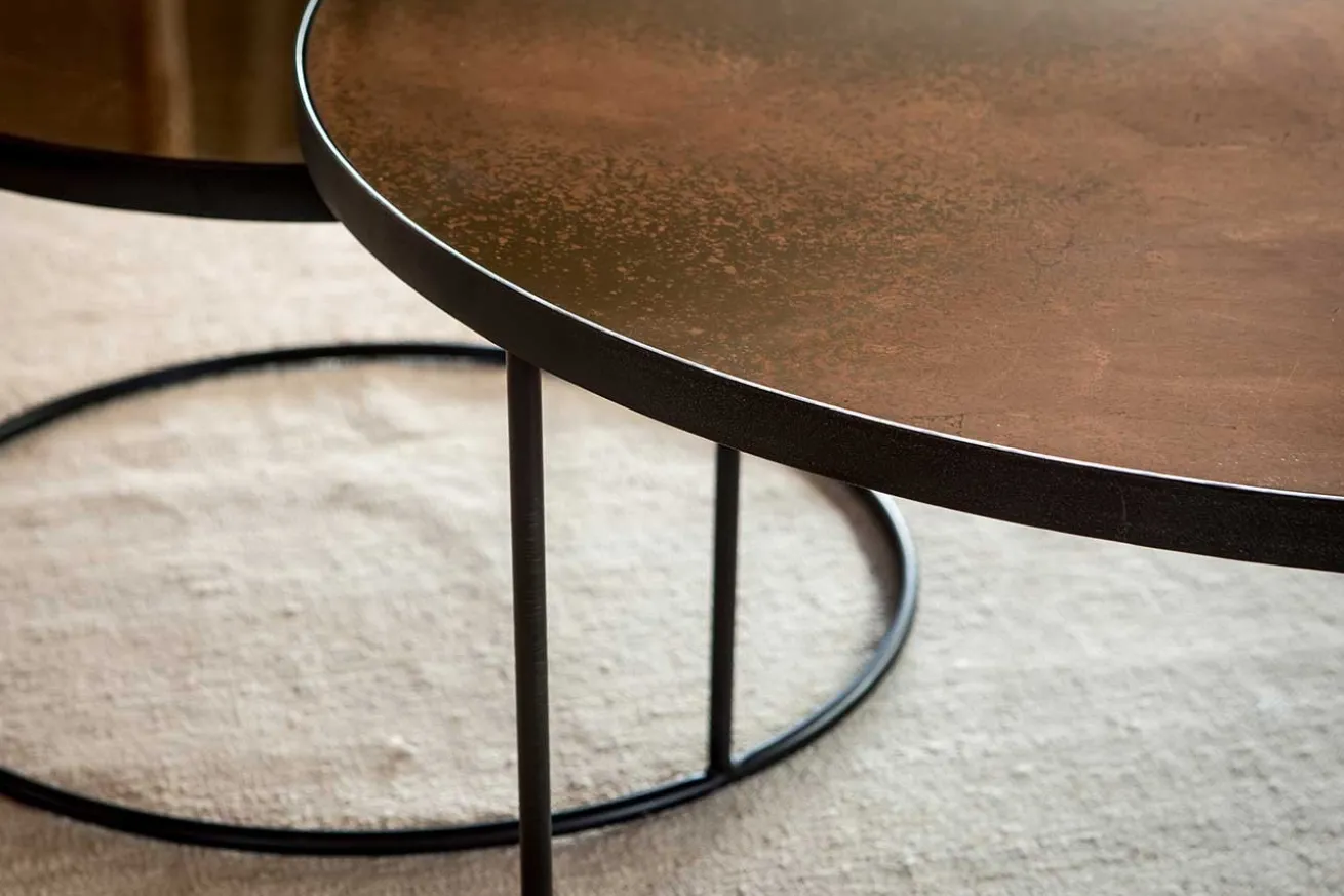 Couchtisch Set Nesting rund bronze