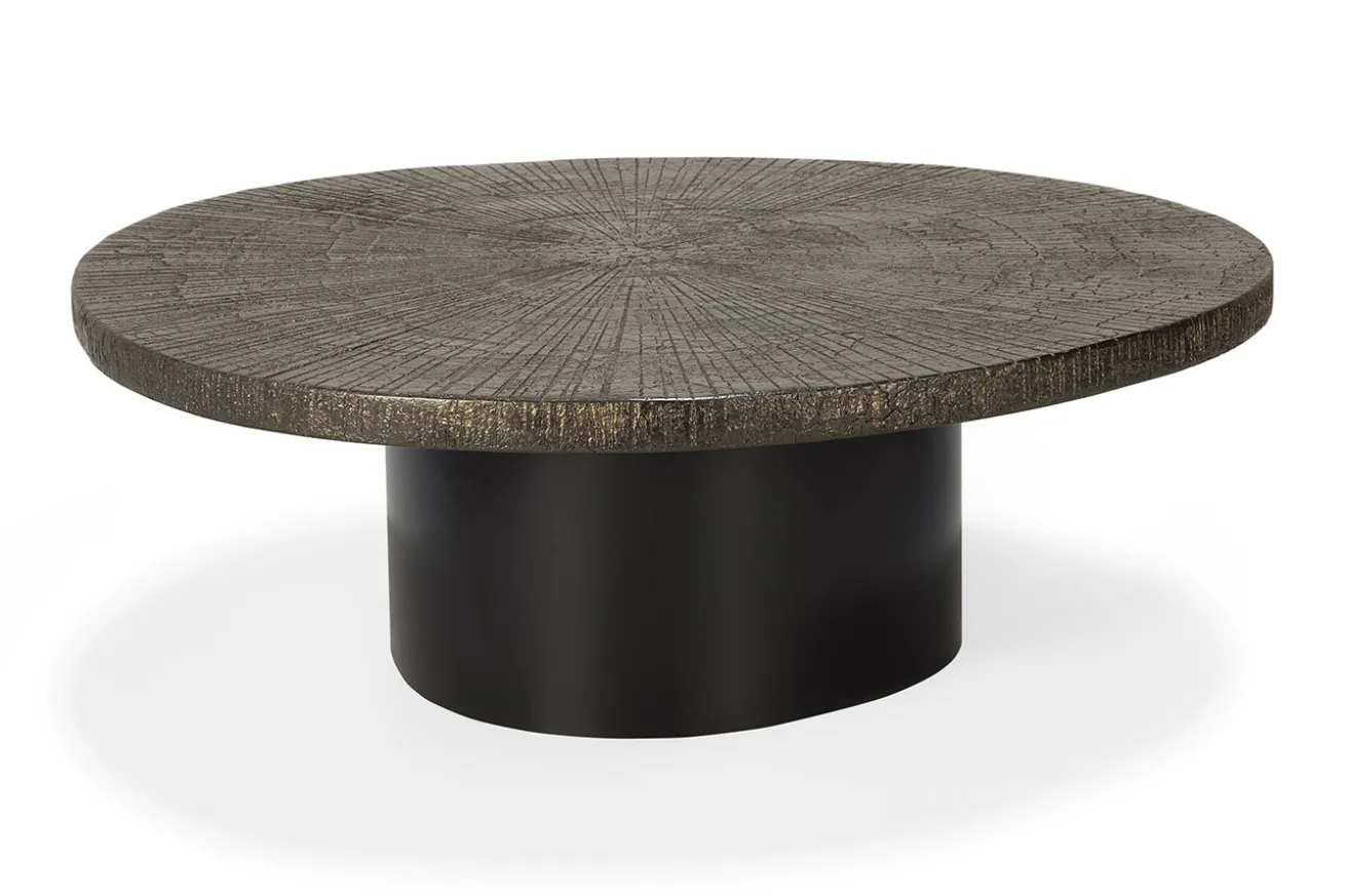 Couchtisch Slice antik bronze oval