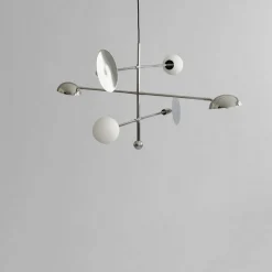 Deckenlampe Sahn Chrom/Opalglas