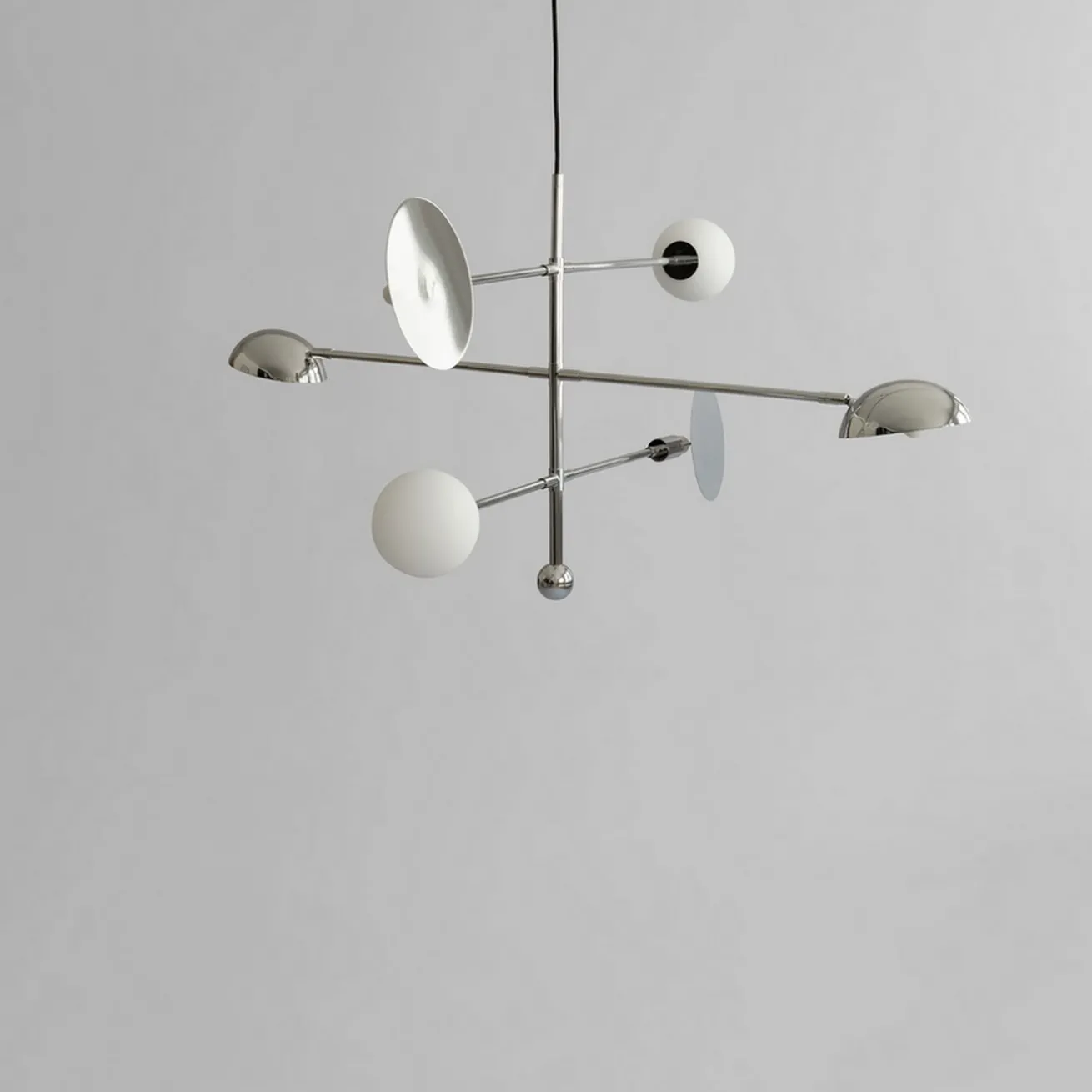 Deckenlampe Sahn Chrom/Opalglas