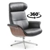 Designer Drehsessel Timeout Leder schwarz