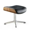 Designer Fusshocker Timeout Leder schwarz 38*51*39 cm