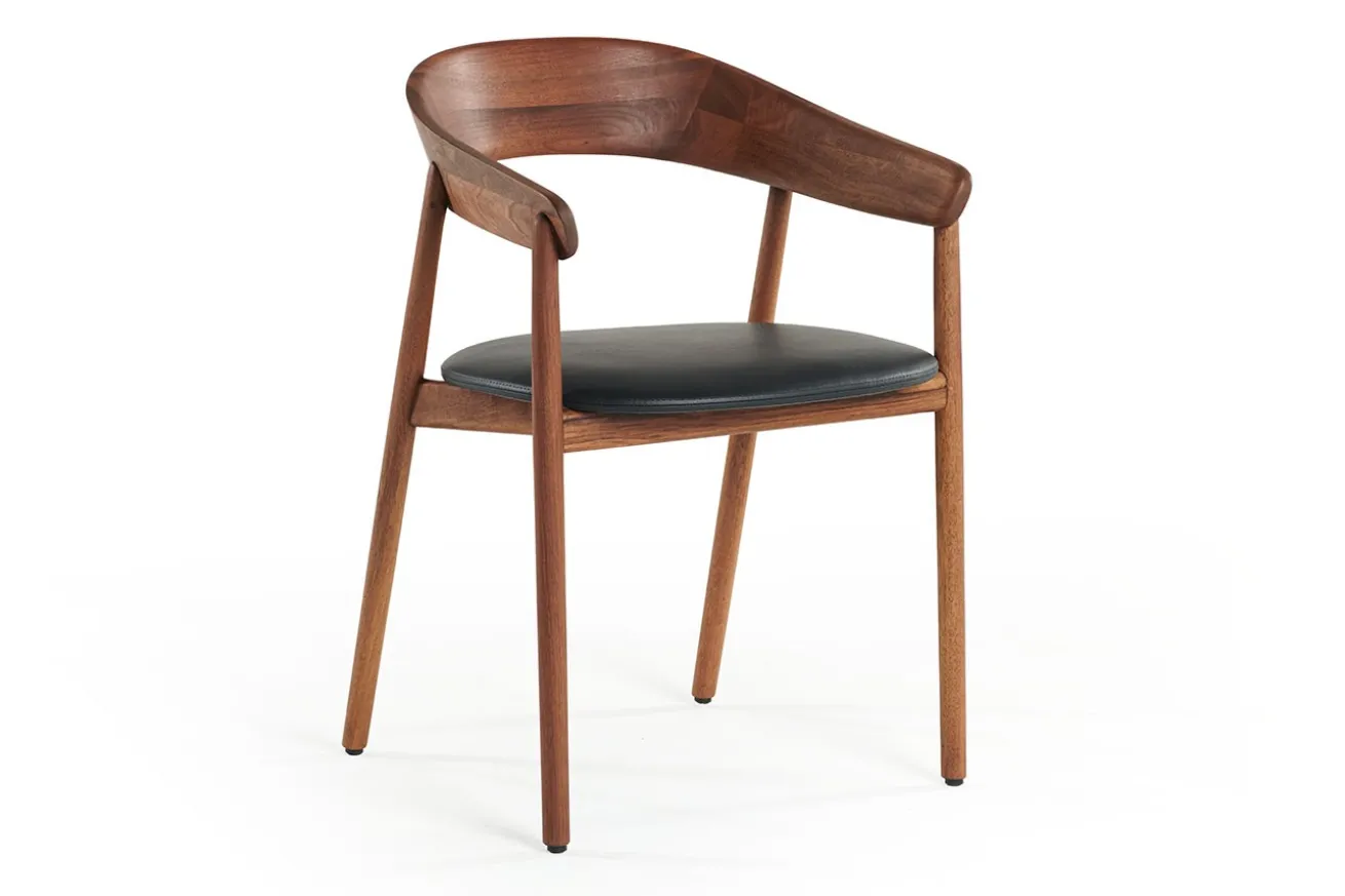 Designerstuhl Unaj mit Arm Nussbaum