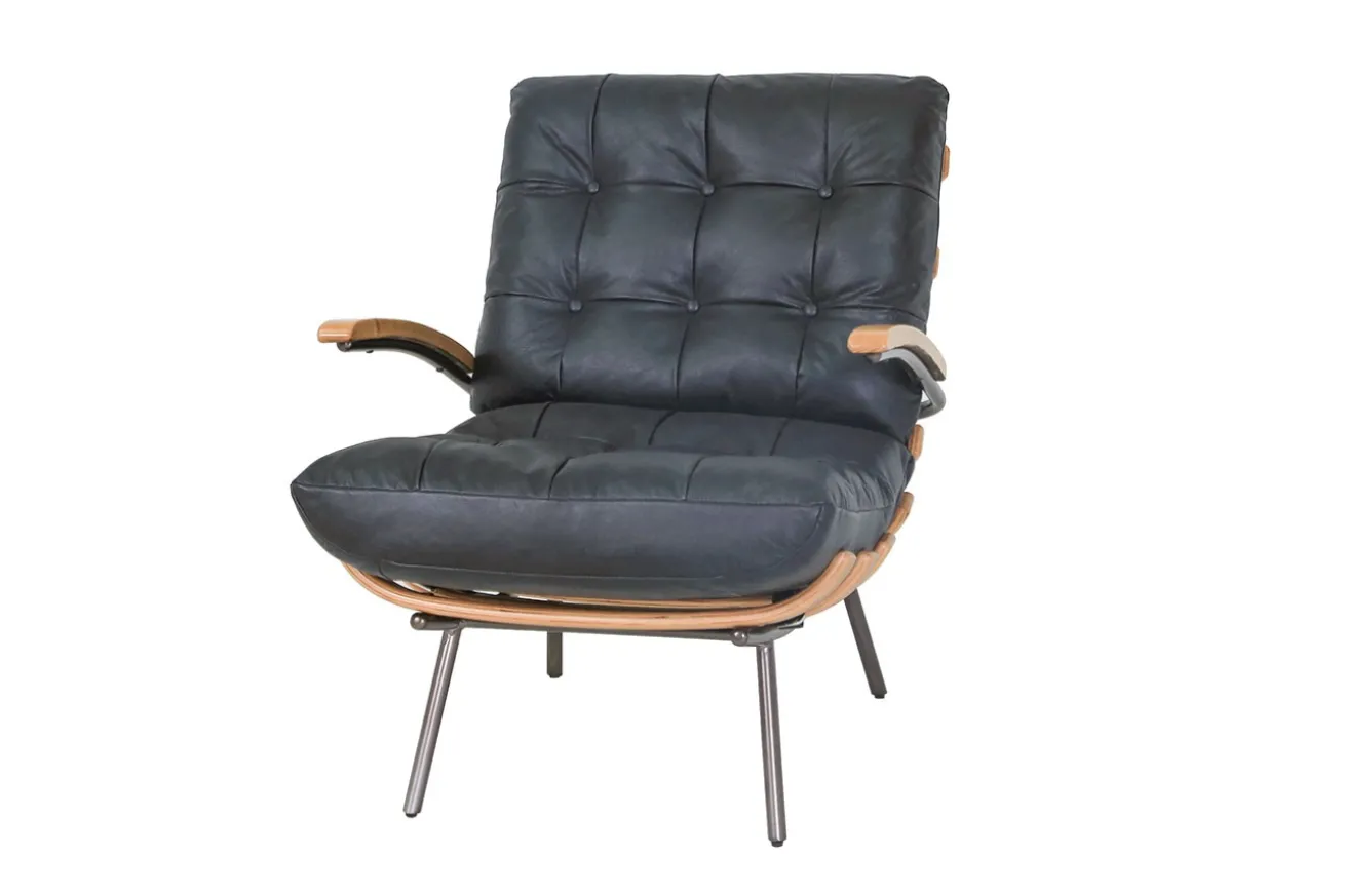 Designsessel Chester Leder schwarz