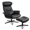 Drehsessel Conform Timeout aus Leder in schwarz ohne Hocker