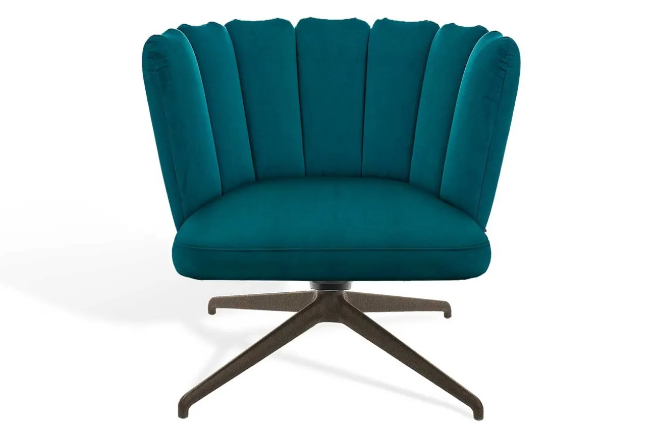 Drehsessel Gaia Lounge Stoff petrol