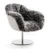Drehsessel Lola mit Fell grau