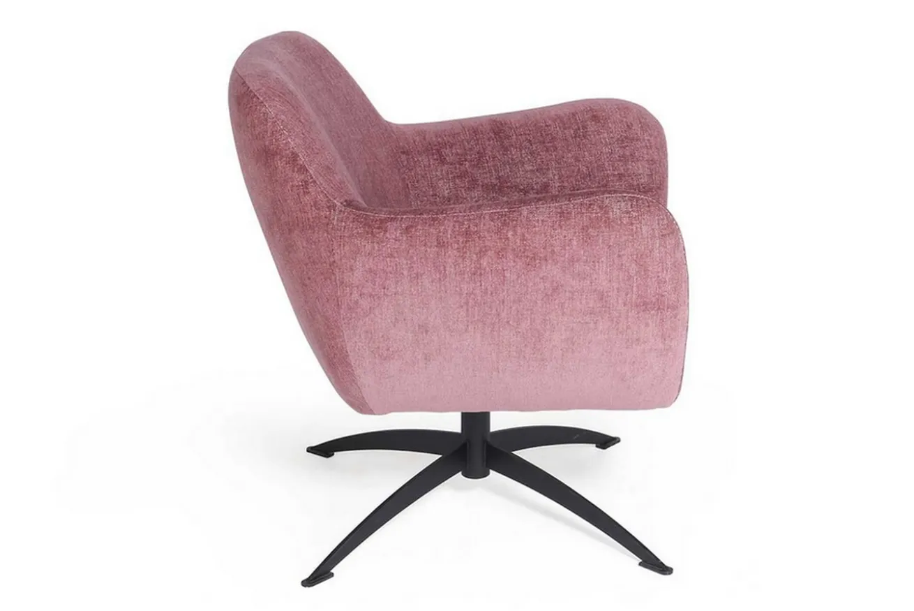 Drehsessel Moni Stoffbezug Samt rosa