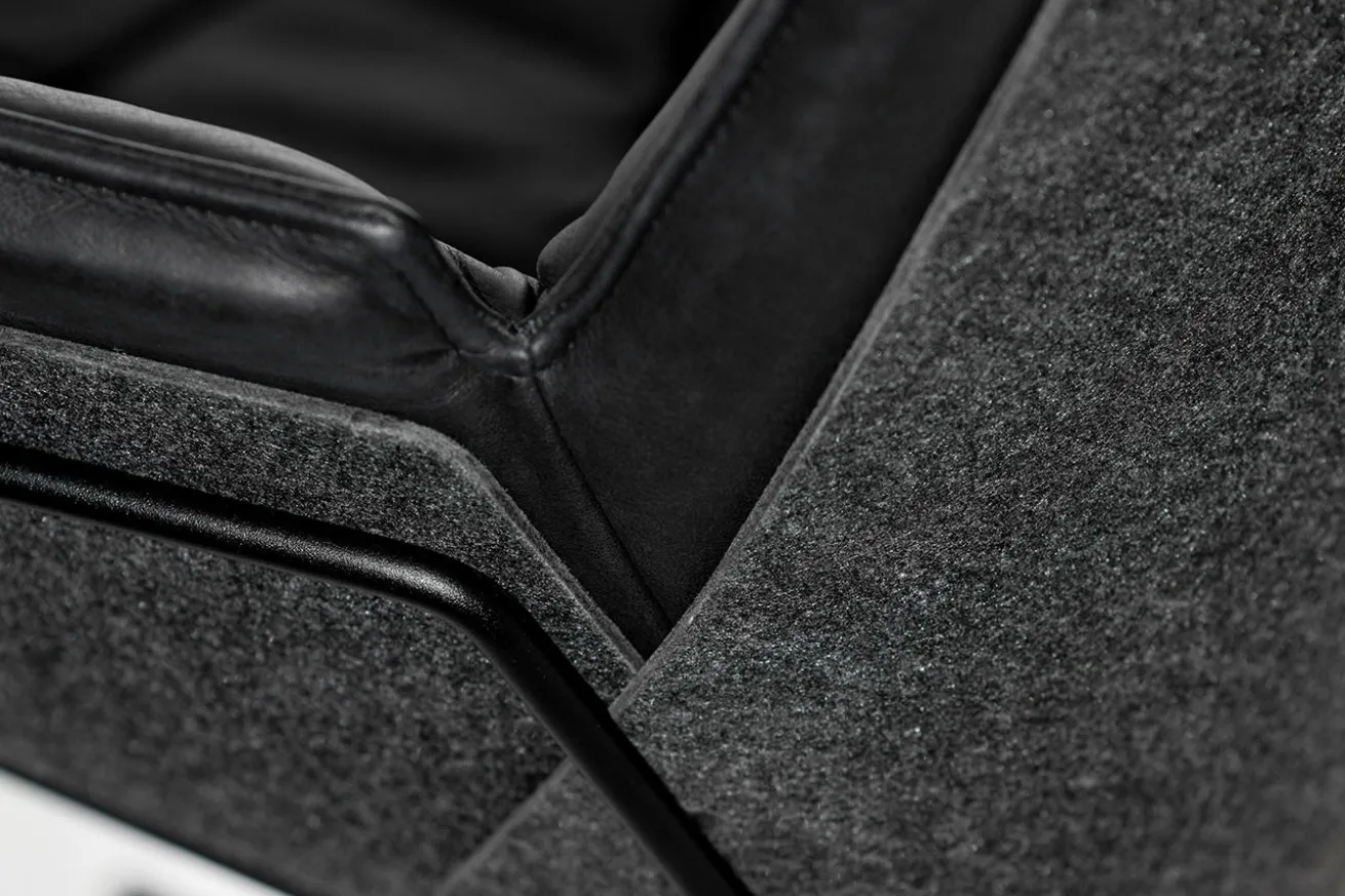 Drehsessel Nest Pure Lounge Leder schwarz