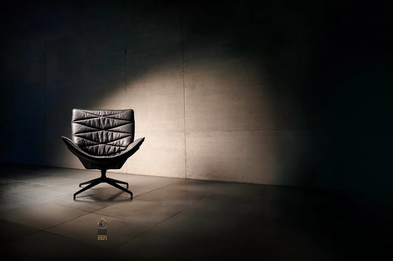 Drehsessel Nest Pure Lounge Leder schwarz