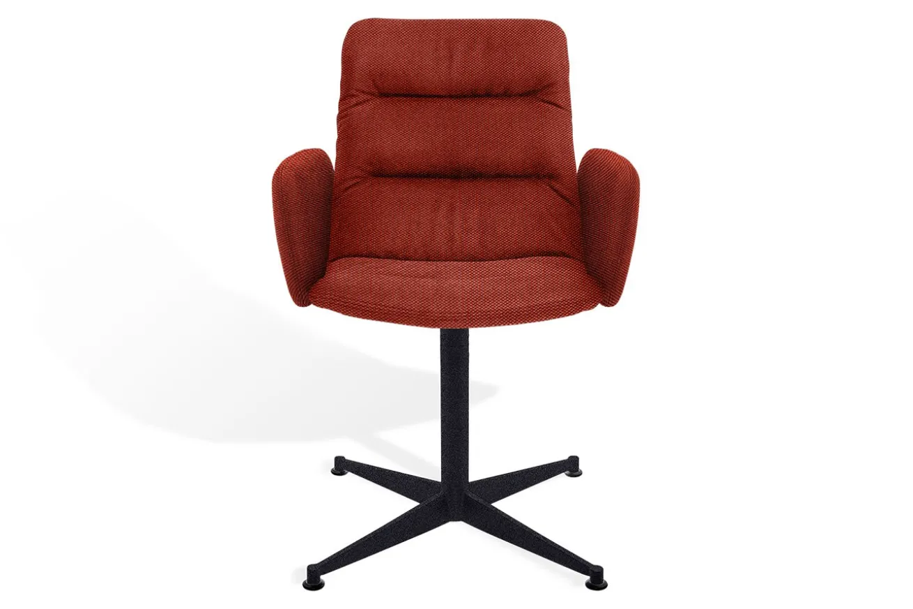 Drehstuhl Arva Light mit Arm Stoff rot