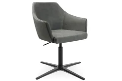 Drehstuhl W-Cube 3 mit Arm Leder grau