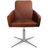 Drehstuhl W-Cube 1 mit Arm Leder braun